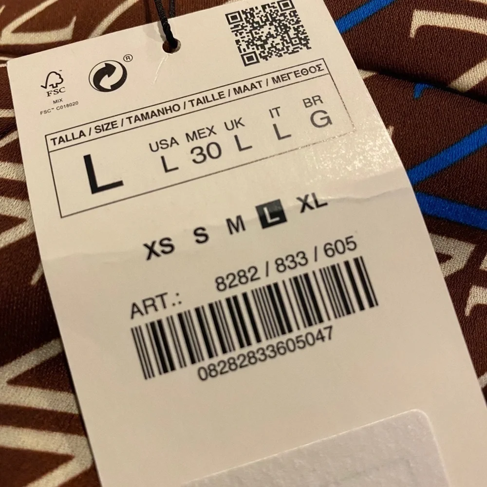 NWT ZARA All Over Z Logo Cropped Pants size L